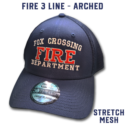 Fire 3 Line Arched Custom Hat - New Era Stretch