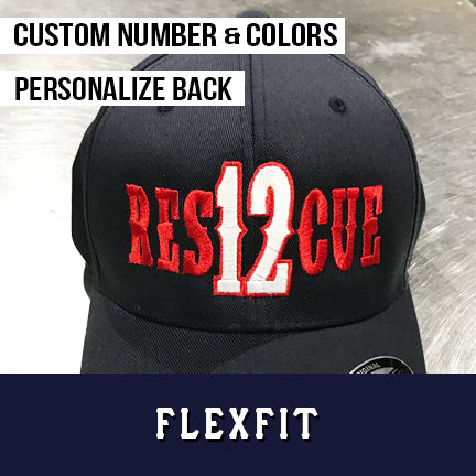 Rescue Number Outlined Custom Hat - Flexfit