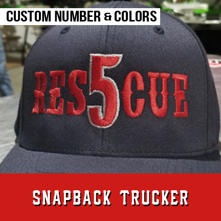 Rescue Number Outlined Custom Hat - Snapback Trucker