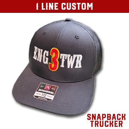 Custom Lettering with Outlined Number - Snapback Trucker