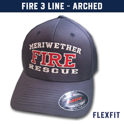 Fire 3 Line Arched Custom Hat - Flexfit