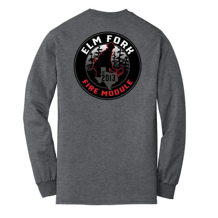 Elm Fork Logo - Long Sleeve Tee - Dark Heather