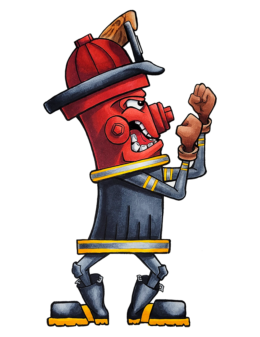 Fire Fighter Hydrant Sticker - Fireman Up fire apparel clothing