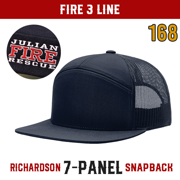 Fire 3 Line Custom Hat - Snapback 7-Panel