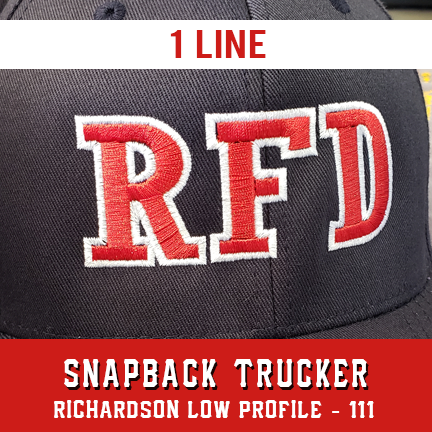 1 Line Custom Hat - Snapback Trucker Low Profile