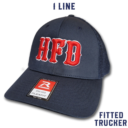 1 Line Custom Hat - Fitted Trucker — Fireman Up