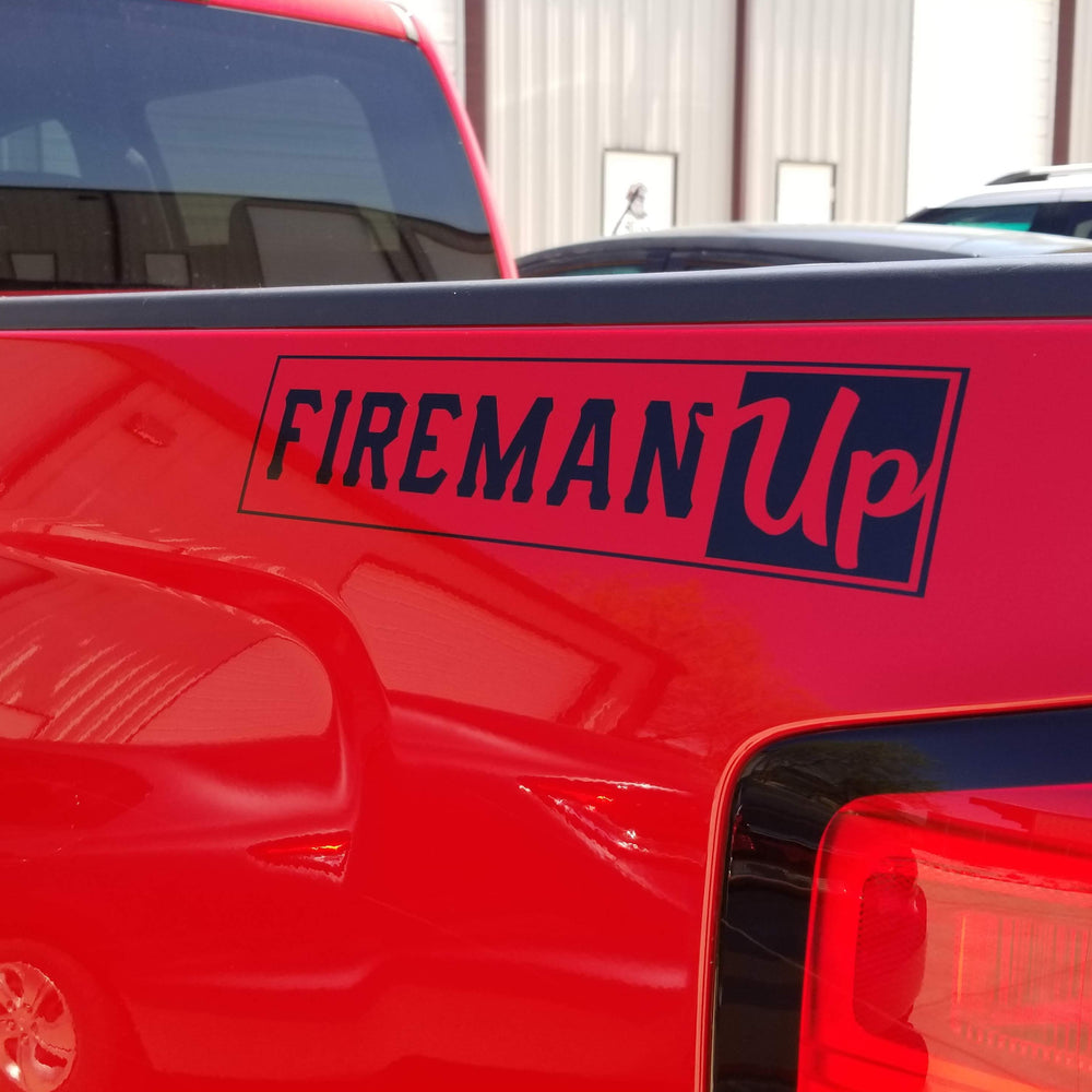 Fireman Up Block Logo - Vinyl Decal