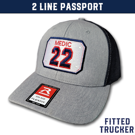 2 Line Passport Custom Hat - Fitted Trucker