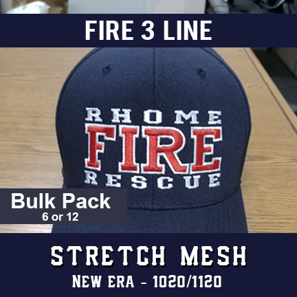 Fire 3 Line Custom Hat - Bulk Pack - New Era Stretch