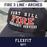 Fire 3 Line Arched Custom Hat - Flexfit