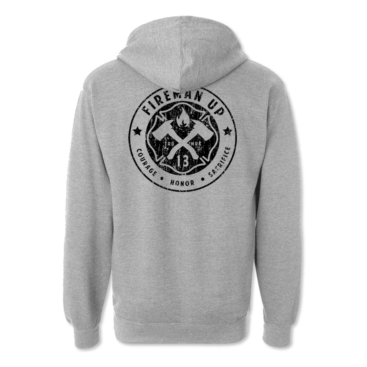 Classic Logo - Midweight Hoodie -Grey — Fireman Up