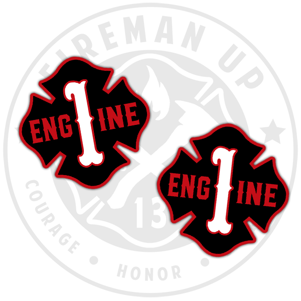 Engine 1 Sticker Engine 1 Outlined Number Maltese - 2