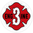 Engine 3 Outline Number Maltese - 4" Sticker