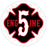 Engine 5 Outline Number Maltese - 4" Sticker