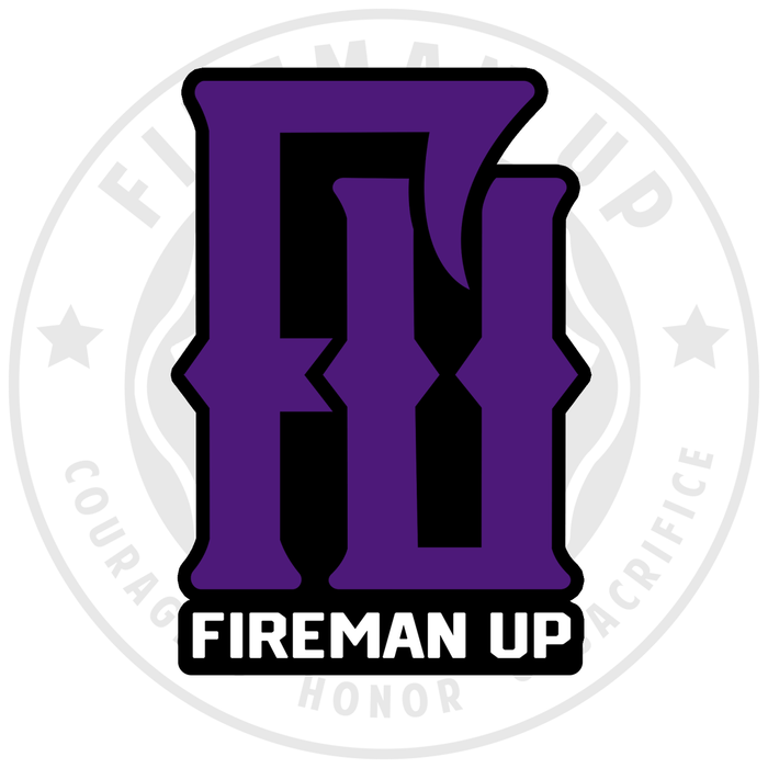 Fireman Up Scramble Logo Texas TCU Purple Sticker Decal