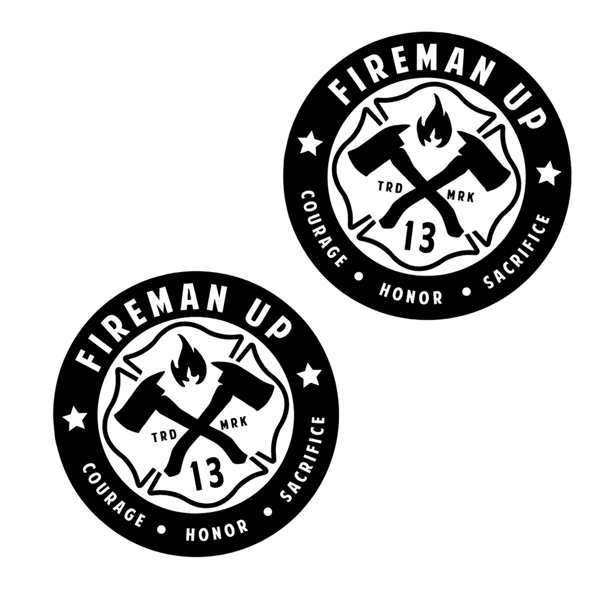Fire Watchman Sticker 2x2 Fireman Up Helmet Stickers - 2 pack