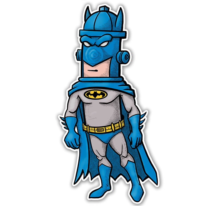 Gepensioneerd Super goed Huiswerk Batman Fan Art - 4" Sticker — Fireman Up