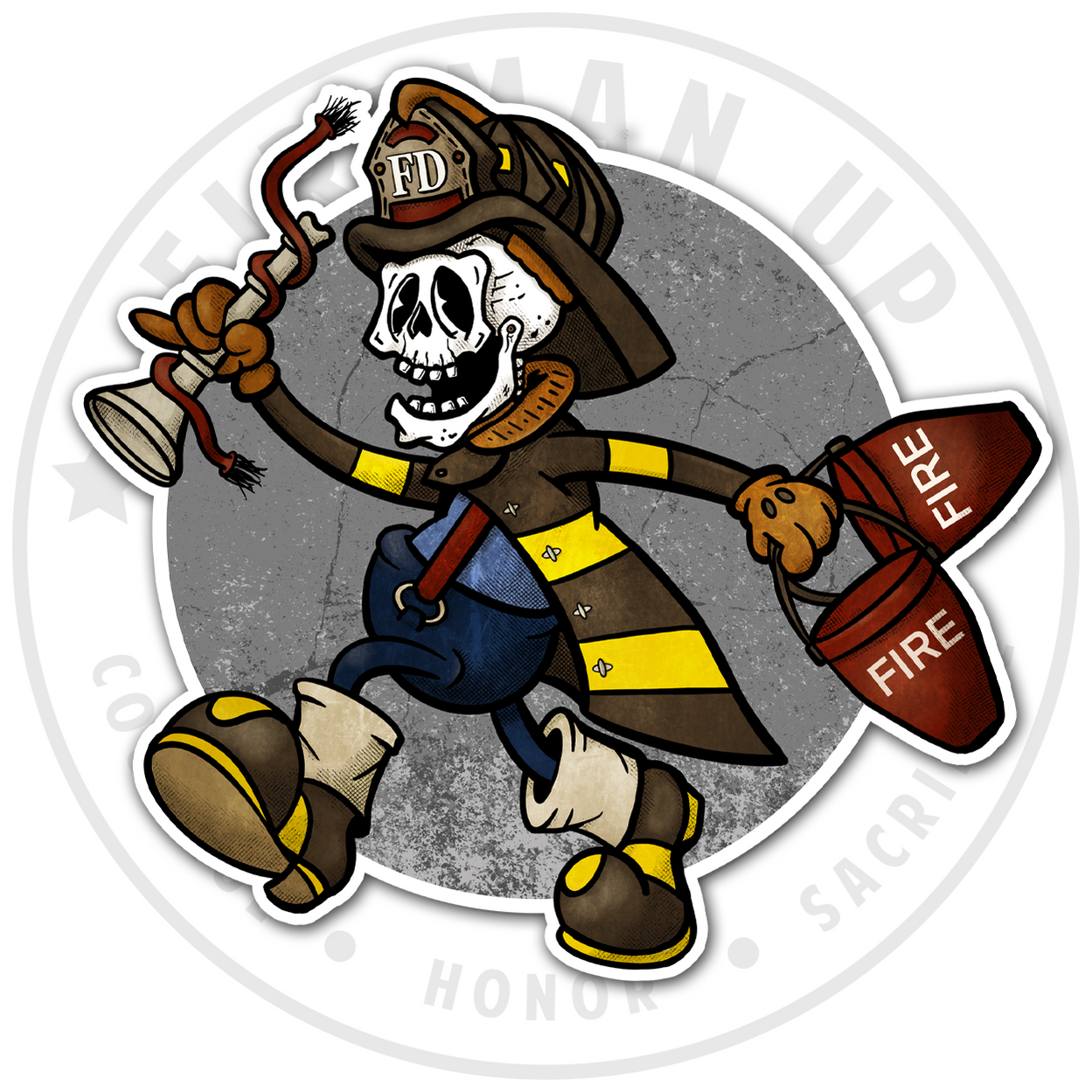 Fireman Sticker Customizable Fireman Up Stickers