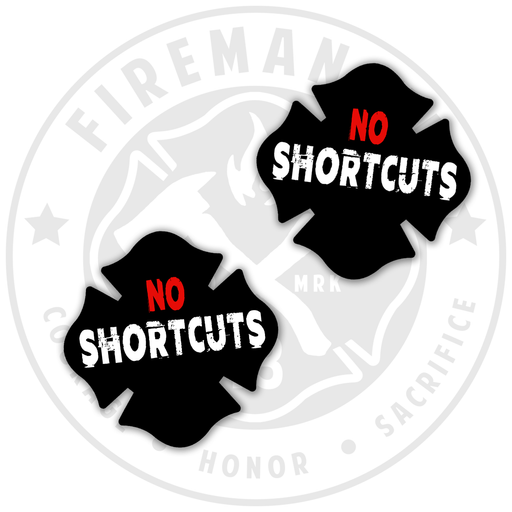 No Shortcuts - Black/White/Red - 2" Sticker Pack