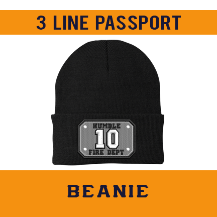 3 Line Passport - Custom Beanie — Fireman Up