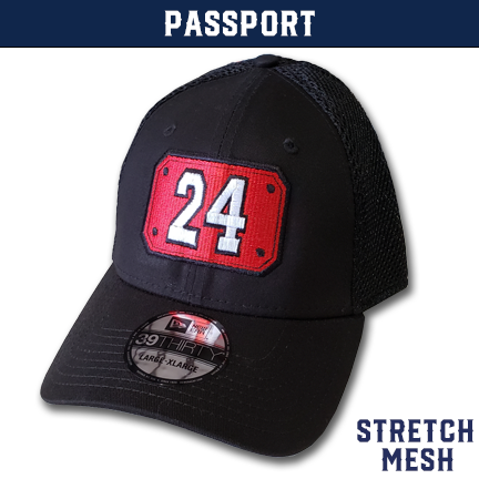 3 Line Passport Custom Hat - New Era Stretch L/XL / 1020 / Black