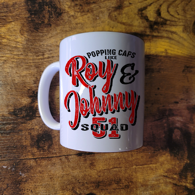 Roy and Johnny - Red Lettering - 11oz Mug