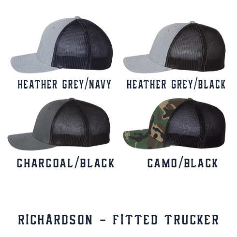 Engine 13 Hat Engine Number Outlined Custom Hat - Fitted Trucker — Fireman Up