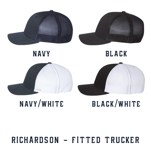 3 Line Passport Custom Hat - Fitted Trucker