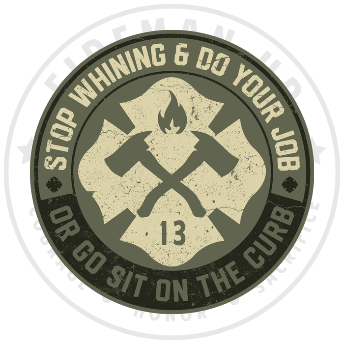 Stop Whining Military Green and Tan - 4" Sticker