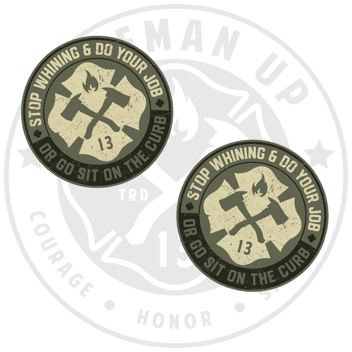 Stop Whining Military Green and Tan - 2" Sticker Pack