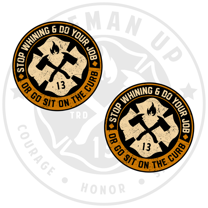 Stop Whining Orange and Tan - 2" Sticker Pack