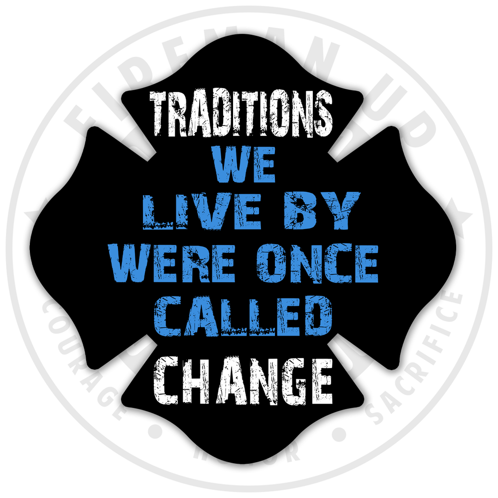 Traditions - Black/Blue - 4" Sticker